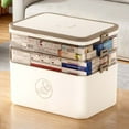 thumbnail image 1 of Apmemiss Clearance! 3-Tier Storage Box Empty Family Emergencies First Aid Kit Container Portable Plastic Storage Organizer Multipurpose Box with Handle for Home Travel Clearance Items, 1 of 8