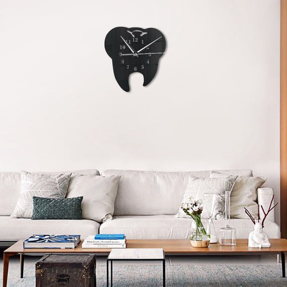 Apmemiss Clearance 3D Creative Creative Teeth Acrylic Mirror Wall Clock Home Decoration Wall Clock Room Decor