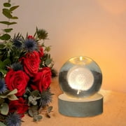 Apmemiss Clearance 3D Rose Flower Crystal Ball Night Light Rose Flowe Glass Ball Lamp Wooden Base Anniversary Valentines Wedding Gifts for Wife Girlfriend Her Mom Women Couples Christmas Gifts