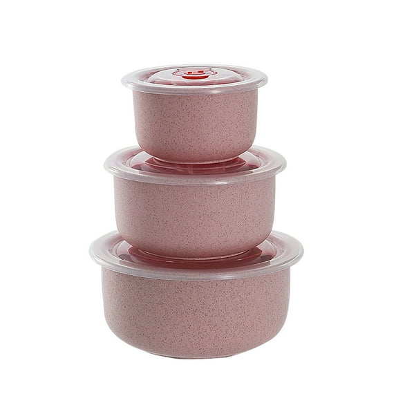 Apmemiss Clearance 3Pcs Wheat Straw Cereal Bowls with Lids, Reusable Bowls for Kitchen, Microwave & Dishwasher Safe, Food Storage & Bowls with Lids, for Salad, Soup, Oatmeal, Ramen, RV, Camping