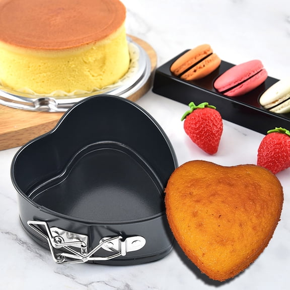 Apmemiss Clearance 4 Inch Heart Shape Mini Cheesecake Pan Non-stick Springform Pan, Cake Pan Heart Baking Molds with Removable Smooth Bottom and Quick-Release Latch