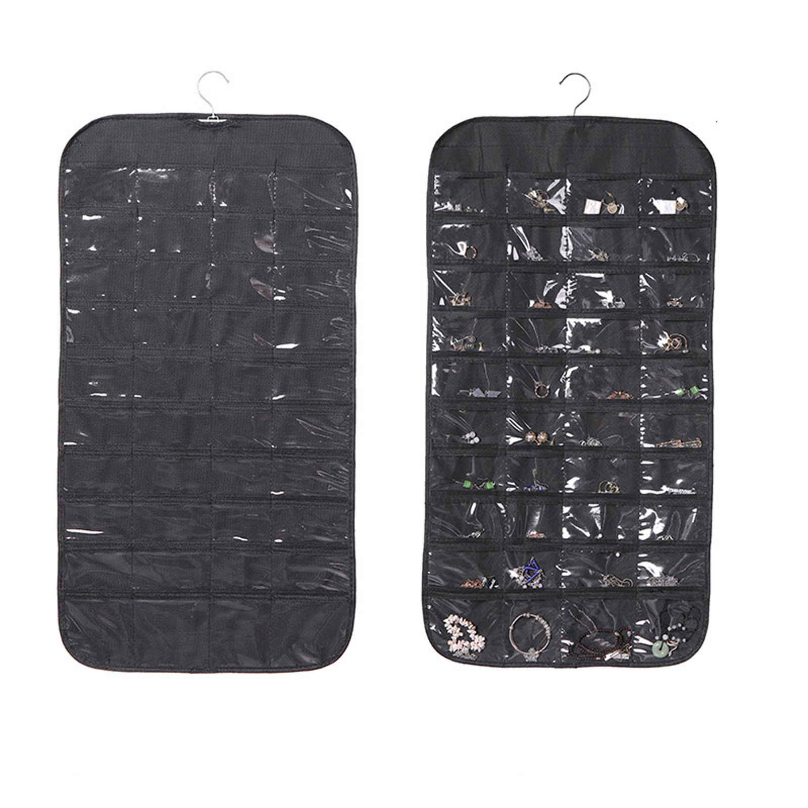 Hanging Jewelry Organizer With Zippered Pockets - Necklace & Earring Holder For Closet, Wall, Or Door, Grey - View #11