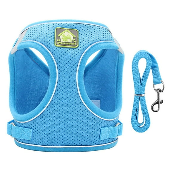 Apmemiss Clearance Adjustable Dog Harness Collar and Leash Set Step in No Pull Pet Harness for Small Medium Dogs Puppy and Cats Outdoor Walking Running, Soft Mesh Padded Reflective Vest Harnesses