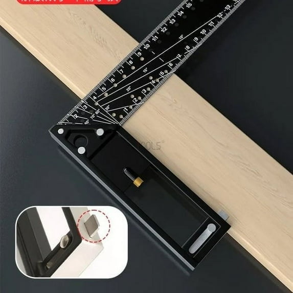 Apmemiss Clearance Aluminum Alloy Right Angle Ruler Corner Measuring Ruler High-precision Woodworking Ruler Combination Angle Ruler Clearance Sales