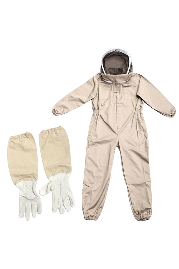 Clearance Bee Suits for Men Women,Bee Keeper Suite with Beekeeping Gloves,Beekeeping Suit with Veil Hood,Fully Body Durable Beekeeper Suite, for Professional Beekeepers and Beginners, XL