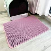 Apmemiss Clearance Cat Litter Mat Litter Trapping Mat,Premium Double Layer Waterproof Kitty Litter Mat,Honeycomb Design for Scatter Control,Easy to Clean Cat Mats for Litter Box, Pink