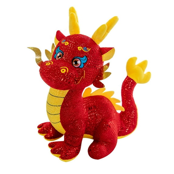 Apmemiss Clearance Chinese New Year Dragon Stuffed Animal Mascot Dragon Plush Toy for Spring Festival 2024 Chinese New Year Soft Plush Dragon Mascot Doll for Lunar New Year Souvenir Gift