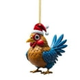 thumbnail image 1 of Apmemiss Clearance Christmas Chicken Ornament, Cartoon Rooster Hanging Ornament, Acrylic Car Accessories Christmas Chicken Drop Ornaments Animal Xmas Crafts Decor Tree Hanging, 1 of 2
