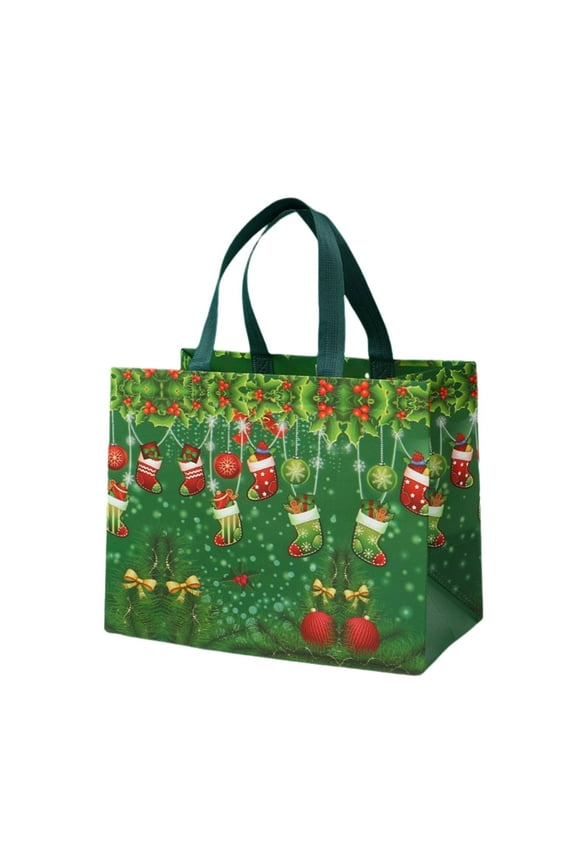 Clearance Christmas Large Gift Bags Christmas Tote Bags with Handles, Reusable Christmas Non-Woven Bags Grocery Shopping Totes for Holiday Favors,Xmas,Party Supplies