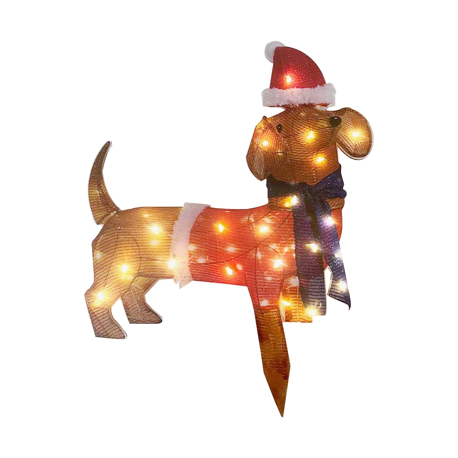 Apmemiss Clearance Christmas Lighted Dog Outdoor Prelit 3D Glittered