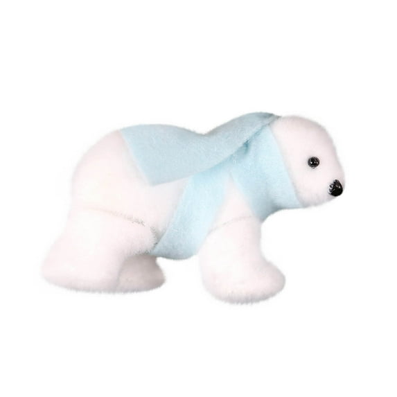 Apmemiss Clearance Christmas Polar Bear Ornament White Plush Christmas Ornaments Rustic Cute Furry Bear Decor Hanging Christmas Decorations Polar Animals Figurines for Christmas Tree Decoration