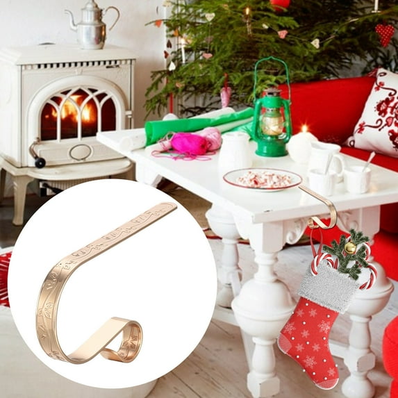 Apmemiss Clearance Christmas Stocking Holders for Mantle Hooks Hanger Grip Non-Slip Safety Fireplace Hooks Mantel Hooks for Christmas Party Decoration