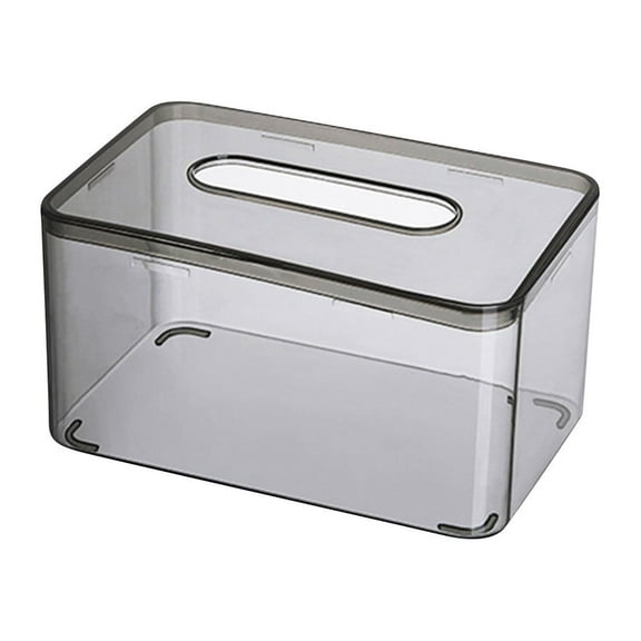 Apmemiss Clearance Clear Tissue Box Holder with Cover Facial Tissue Dispenser Box Case for Countertop,Clear Plastic Dryer Sheet Container Napkin Organizer for Bathroom, Kitchen,Home,Rectangle, S