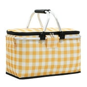 Apmemiss Clearance Collapsible Cooler Bag Insulated, Insulated Folding Cooler Box Picnic Bag Leakproof Soft Sided Portable Cooler Bag for Outdoor Travel Beach Picnic Camping BBQ Party