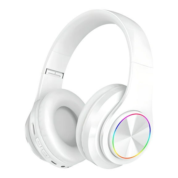 Apmemiss Bluetooth 5.0 Subwoofer Head-Mounted Foldable Headphones - Built-in Mic Wireless Call Folding Stereo Noise Cancellation Over Ear Soft Earmuffs Headset