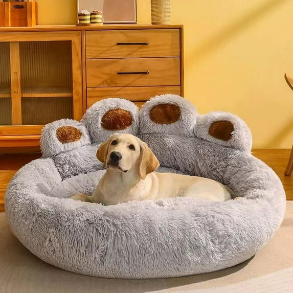 Apmemiss Clearance Dog Bed Cat Pet Sofa Cute Comfortable Cozy Pet Sleeping Beds for Small Dogs and Cats, Soft Fluffy Faux Fur Cat Cushion Dog Bed, Gray, 23.6 Inch
