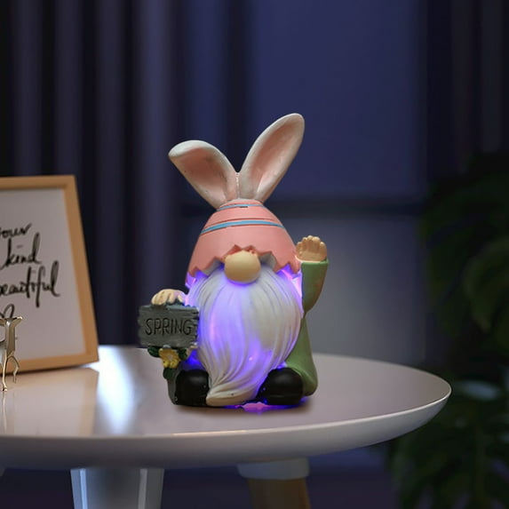 Apmemiss Clearance Easter Gnomes Decor, Resin Bunny Handmade Spring Easter Gnomes/ Elf Gifts for Kids/Women/Men Easter Decorations for The Home Party