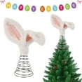 thumbnail image 1 of Apmemiss Clearance Easter Tree Topper Bunny Ears Christmas Tree Top Decoration Spring Plush Metal Rabbit Ornament for Cute Spring Easter Trees Easter Holiday Home Decoration Party Supplies, 1 of 6