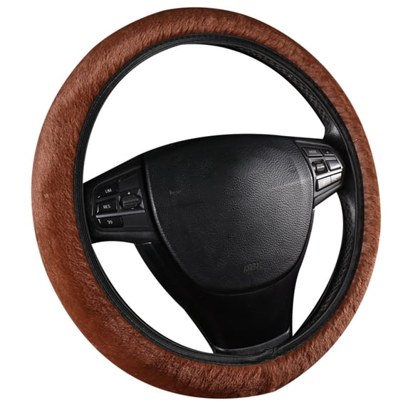 Apmemiss Clearance Elastic Stretch Steering Wheel Cover with Soft Warm Plush Non-Slip Car Decoration Car Wheel Protector Universal Fits 14-15 Inches