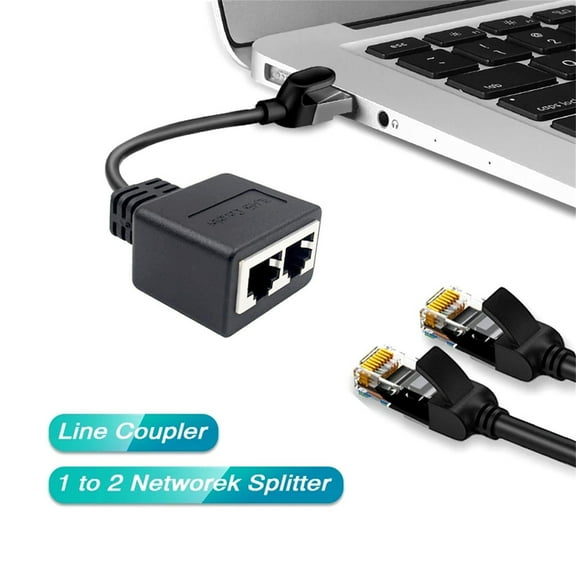 Apmemiss Clearance Ethernet Splitter, RJ45 1 Male to 2 Female LAN Ethernet Cable Splitter LAN Ethernet Socket Connector Adapter
