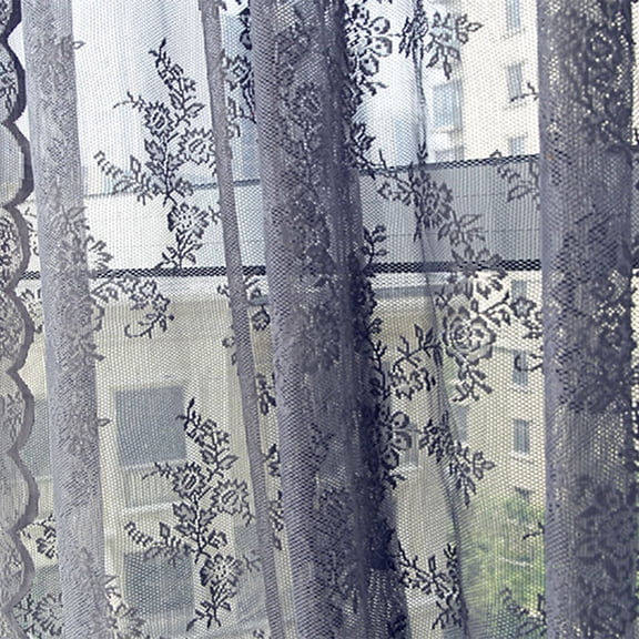 Apmemiss Clearance Exquisite European Embroidered Floral Sheer Curtains Rod Pocket Transparent Voile Window Treatment Drapes for Living Room/Hall/Villa Room Decoration Tulle Curtain 1 Panel