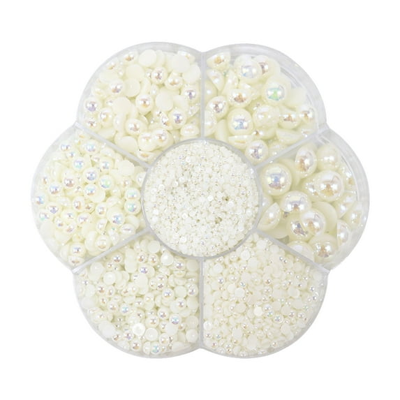 Apmemiss Clearance Half Pearls Flatback Beads for Crafts for Nail Jewels Pearls DIY Accessory Craft Pearls Necklaces Bracelets Jewelry Decorations Wedding Dress, Art and Fashion Projects