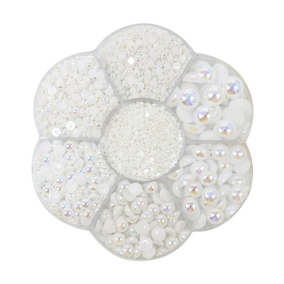 Apmemiss Clearance Half Pearls Flatback Beads for Crafts for Nail Jewels Pearls DIY Accessory Craft Pearls Necklaces Bracelets Jewelry Decorations Wedding Dress, Art and Fashion Projects