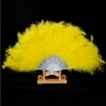thumbnail image 1 of Apmemiss Clearance Hand Fan Embroidered Flower Marabou Fan 1920s Fan Hand Fan Folding Drag Queen Fan for 20s Women Costume Party Dancing Photoshoot Wedding Decor, 1 of 4