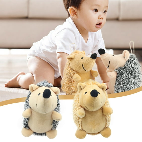 Apmemiss Clearance Hedgehog Squeaky Dog Toy Soft Animal Plush Hedgehog Toy Dog Stuffed Toys Hedgehog Dog Chew Toy for Dog Pet Aggressive Chewers Puppy Training Playing Christmas Gifts for Kids, Brown