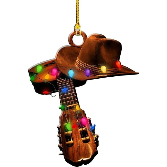 Apmemiss Christmas Ornaments Indoor Clearance Home Decor Cowboy Boot Hat Car Pendant Cowboy Acrylic Pendant Holiday Gift Room Decor