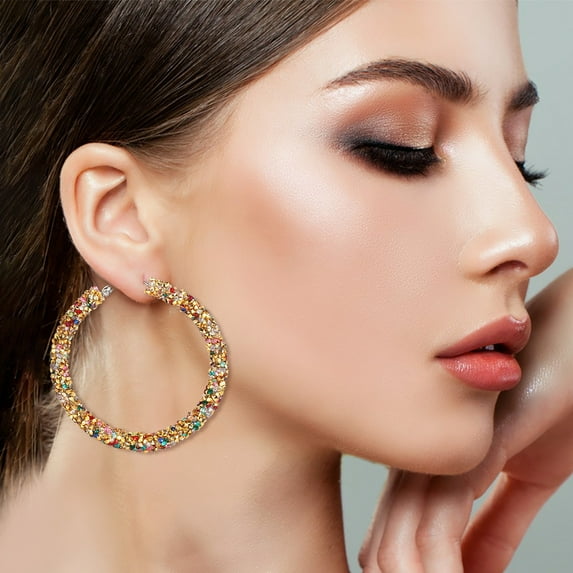 Apmemiss Clearance Jewelry Fashion Fashion Personality Alloy Diamond Earrings Simples Fashion Earrings Clearance Items