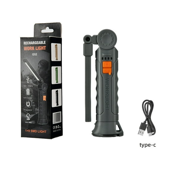 Apmemiss Clearance LED Rechargeable Flashlight Mechanic Tools for Gift, Work Lights with 360° Rotate Magnetic Base 4 Modes Portable Inspection Torch for Trouble Light,Automotive,Handmade,Camping,BBQ