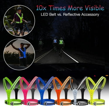 Athletic Works Neon Green LED Adjustable Rope Safety Vest Reflective ...