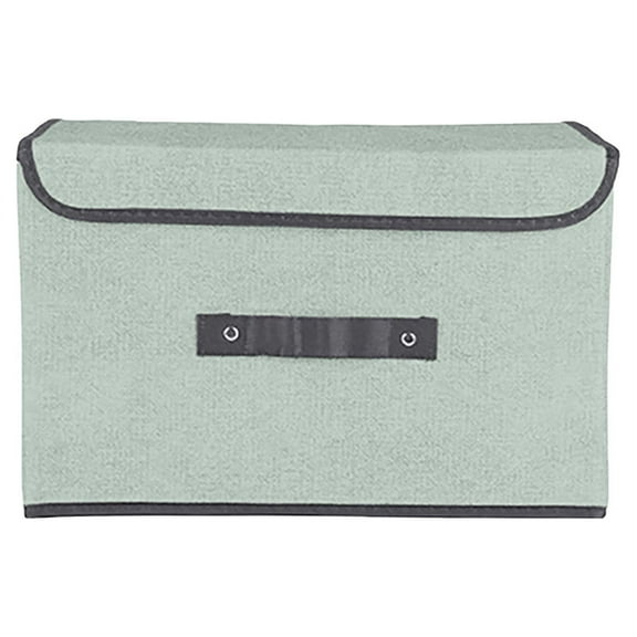 Apmemiss Clearance Larger Collapsible Storage Boxes with Lids Fabric Decorative Storage Bins Cubes Organizer Containers Baskets with Cover Handles for Bedroom Closet Living Room