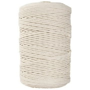 Apmemiss Clearance Macrame Cord 3mm X 100m Yards Natural Cotton Macrame Rope Twisted Cotton Cord Soft Undyed Cotton Rope for Wall Hangings, Plant Hangers, Crafts, Knitting, Decorative Projects