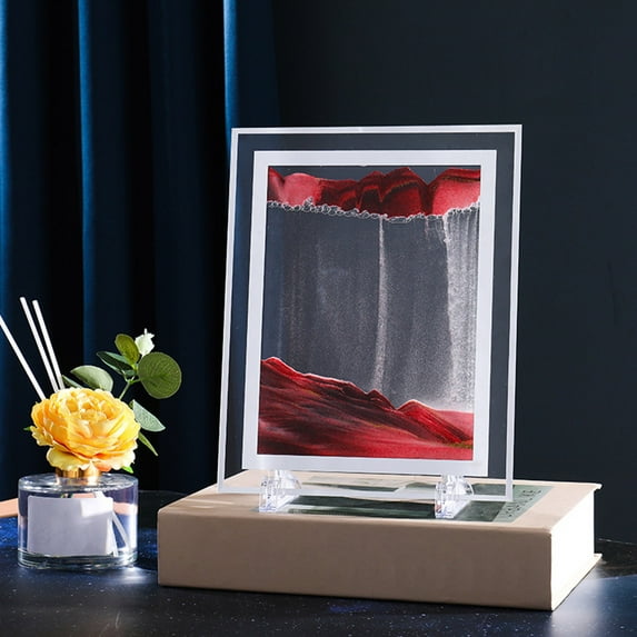 Apmemiss Clearance Moving Sand Art Picture Round Glass 3D Deep Sea Sandscape in Motion Display Flowing Sand Frame Relaxing Desktop Home office Work Decor
