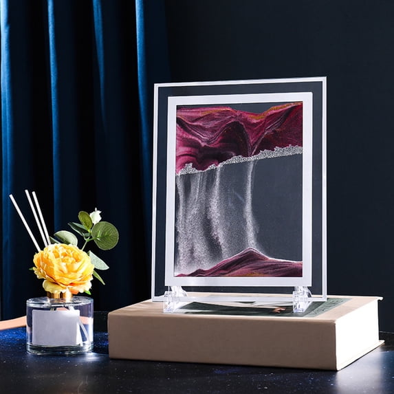 Apmemiss Clearance Moving Sand Art Picture Round Glass 3D Deep Sea Sandscape in Motion Display Flowing Sand Frame Relaxing Desktop Home office Work Decor