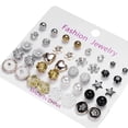 thumbnail image 1 of Apmemiss Clearance New Paper Card Zircon Earrings All-match 20 Pairs of Pearl Card Earrings Female Sales Today Clearance Women, 1 of 3
