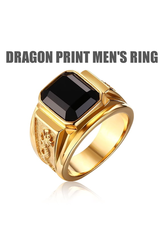 Clearance New Style Dragon Pattern Set Diamond Ring for Men Retro Show Personality Overstock Items Clearance