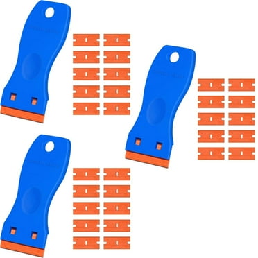 Apmemiss Clearance Plastic Razor Blade Scraper Tool, Razor Scraper Plastic Blades, Cleaning Scraper Remover for Removal Floor Stove Scraping Labels and Decals Sticker on Car Window Glass 3Pcs