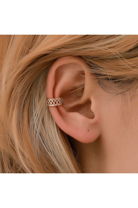 Clearance Retro Hollow Geometric U-Shaped Non-Pierced Earrings Punk Retro Pattern Ear Clip Deal of the Day