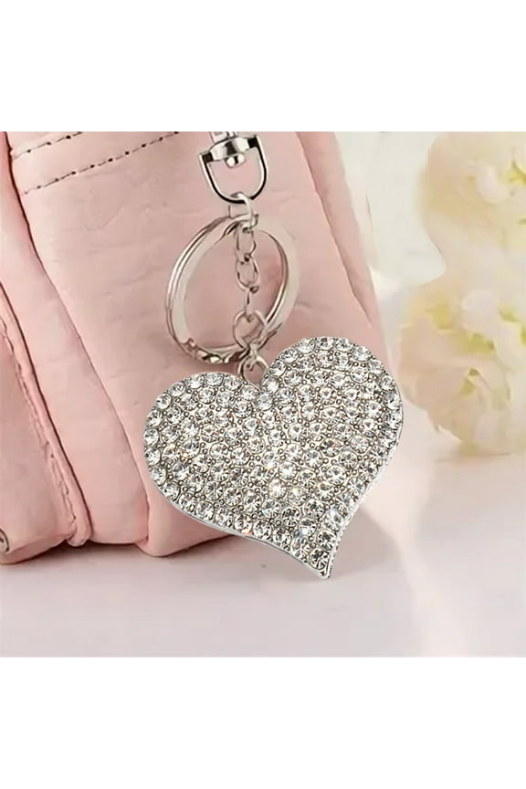 Clearance Rhinestone Keychains for Women and Girls, Bling Backpack Keyrings, Purse Charms, Sparkle Key Fob, Fun Keychain Gifts Valentine's Day Christmas Gifts