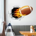 thumbnail image 1 of Apmemiss Clearance Rugby Break Through Wall Sticker American Football Wall Decals Vinyl Art Mural for Sport Fans Boys Bedroom Living Room Home Decor Valentines Day Decorations, 1 of 3
