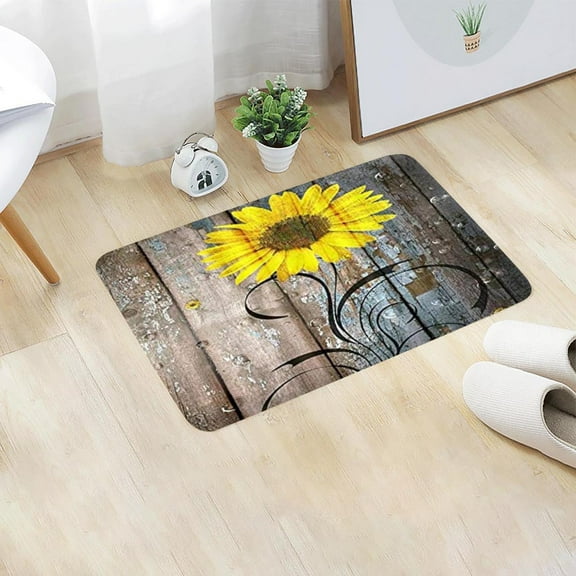 Apmemiss Clearance Rustic Decorative Doormats Sunflowers Home Welcome Doormat Non-Slip Seasonal Front Door Rugs for Indoor Outdoor Entry Floor Washable Waterproof Entrance Standing Mat