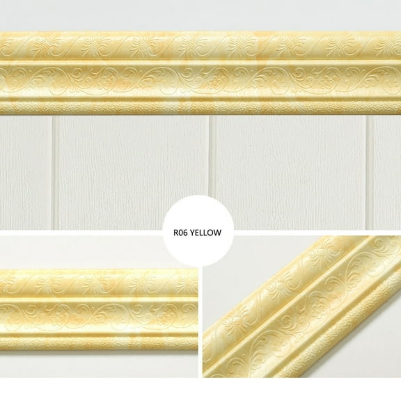 Apmemiss Clearance Self Adhesive Flexible Foam Molding Trim Wallpaper Border 3D Sticky Decorative Wall Lines Peel and Stick Trim Wall Trim Baseboard Trim for Home, office, Hotel DIY Decor