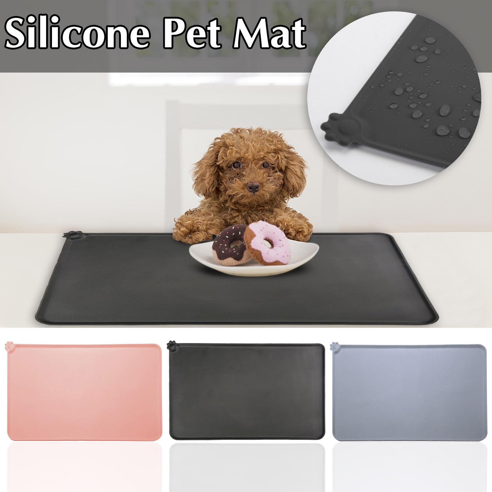 Apmemiss Clearance Silicone Cat & Dog Food Mat for Floors Waterproof