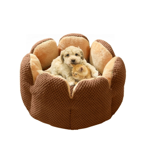 Apmemiss Clearance Small Calming Dog Bed for Dogs Puppy, Round Washable Pet Bed for Cat Kitten, Anti Anxiety Dog Bed Cuddler for Couch, Fluffy Plush Circular Dog Donut Bed Dog Christmas Gifts