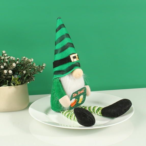 Apmemiss Clearance St.Patrick's Day Gnome Plush Doll, Leprechaun Plush Handmade Doll,Shamrock Plush Elf Toy,Scandinavian Style Plush Elf Toy for Home Decorations St.Patrick's Day Gift
