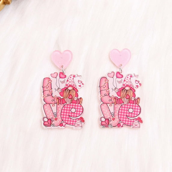 Apmemiss Clearance Valentine's Day Acrylic Earrings for Women Acrylic Earrings for Valentines Day Holiday Acrylic Earrings for Wedding Decoration Valentine's Day Jewelry Valentine Day Gift