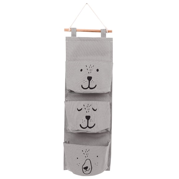 Apmemiss Clearance Wall Hanging Organizer with 3 Storage Pockets-Space Saver for Playroom, Bedroom, Baby Nursery, Bedside, Closet. Cute Animal Print Cubby Caddy, Waterproof